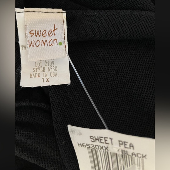 VTG with Tags Size 1X by Sweet Woman Black LS Semi Sheer Top Bloomingdales - Picture 6 of 7